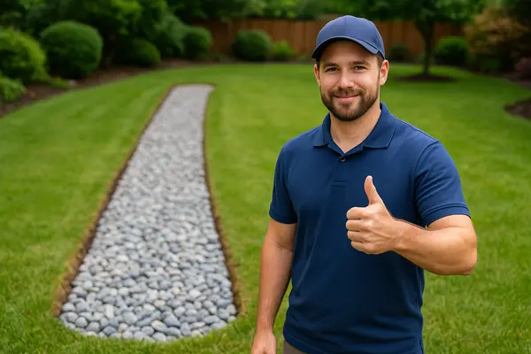 a worker giving a thumbs up from EZ French Drain Installation in Arlington, TX - Arlington TX