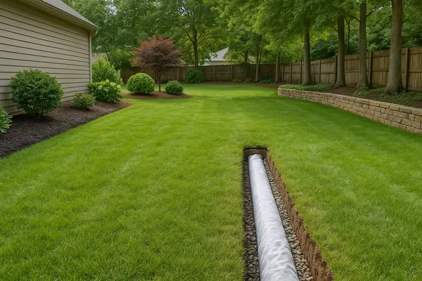 a french drain project in progress from EZ French Drain Installation in Arlington, TX - Arlington TX