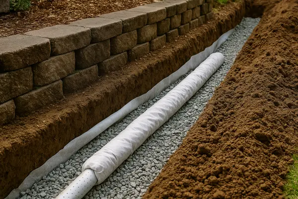 a pipe for a french drain project in a ditch from EZ French Drain Installation in Fort Worth, TX - Outdoor Draignage Solutions